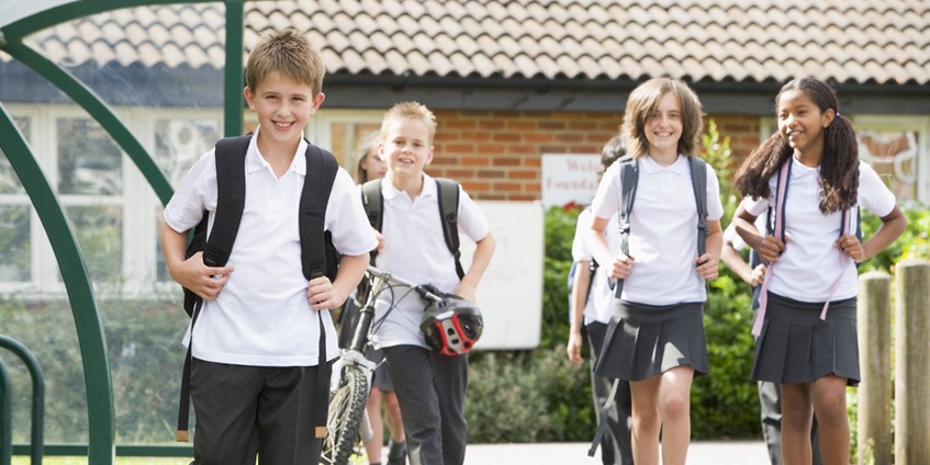 Four school kids