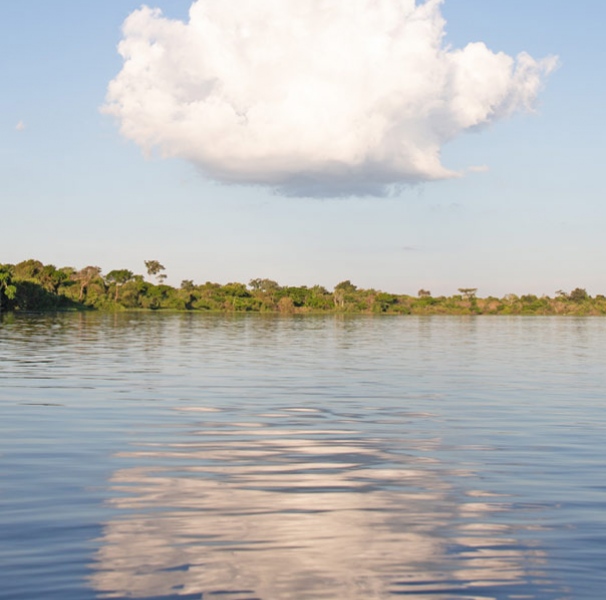 Cloud over a lake