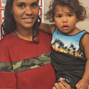 Dr Jasmine Banner, with a happy mum and her baby! Shared with permission.