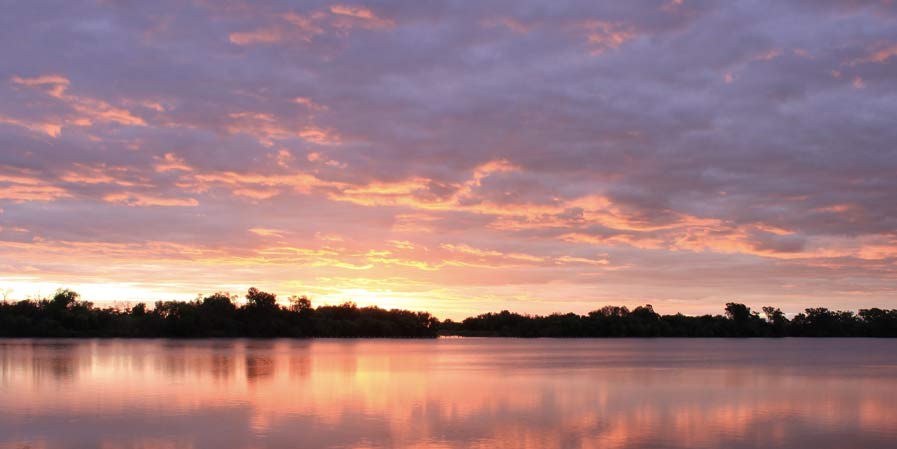Sunset over lake