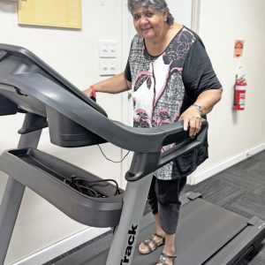 Gloria on a treadmill