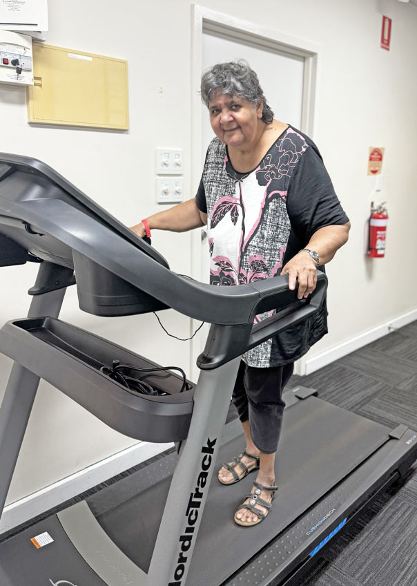 Gloria on a treadmill