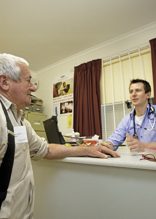 Middle aged man visiting doctor