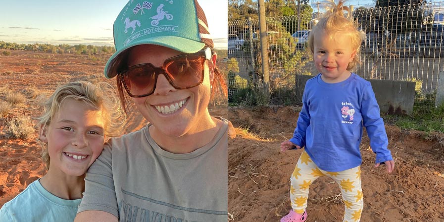 Left: Amy Mannion with Imogen. Right: Baby Callie.