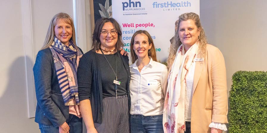 Senior Manager Primary Care Engagement, Alison Jansen; Allied Health Engagement Lead, Renelle Harrison; and Executive Integration and Partnerships, Narelle Mills — all from MPHN — with Chief Allied Health Officer, Australian Government, Anita Hobson-Powell.