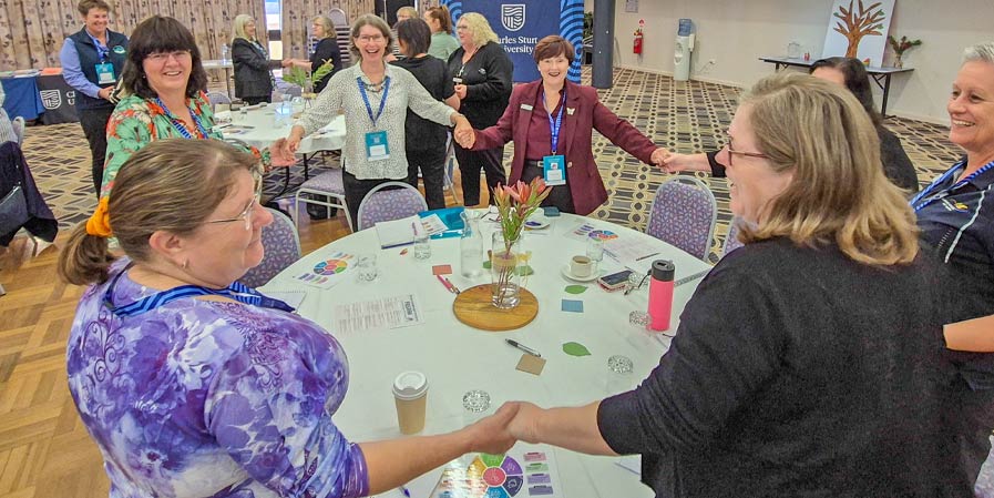 A lighthearted moment at the 2025 Murrumbidgee Aged Care Forum.