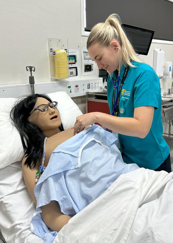 Student practicing assessment skills