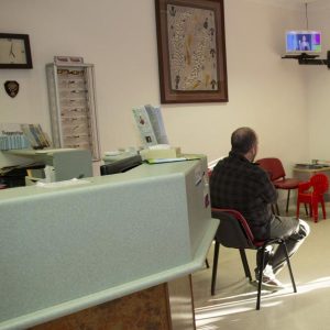 Medical practice reception desk