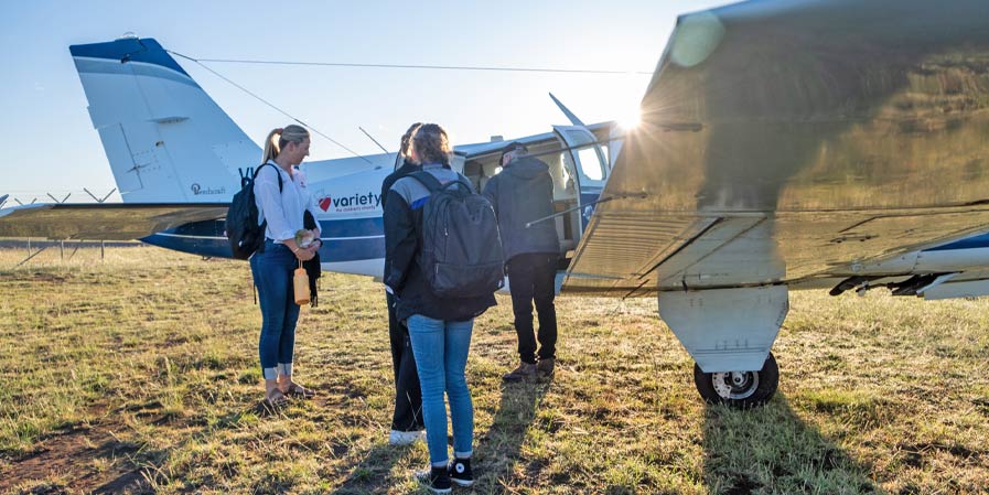 The Marathon Health clinical team boarding the aircraft for an early morning departure from Dubbo