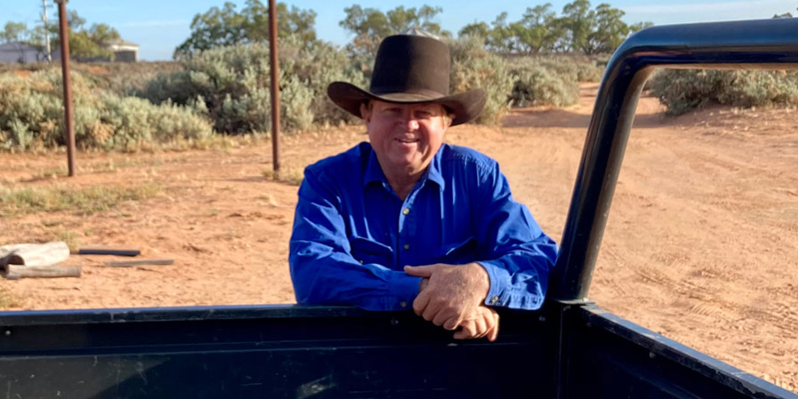 Angus Whyte at the sheep and cattle station