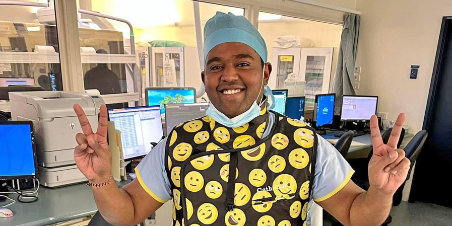 Dr Anosh Shane Sivashanmugarajah at his work station