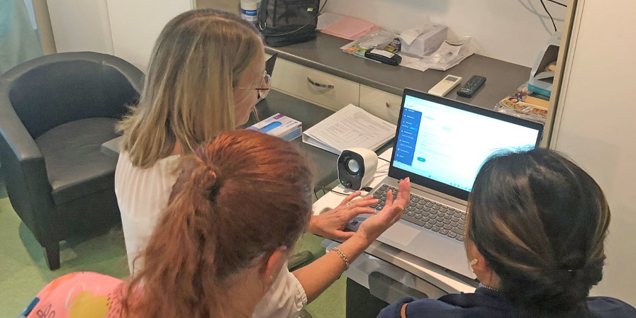 People using telehealth devices