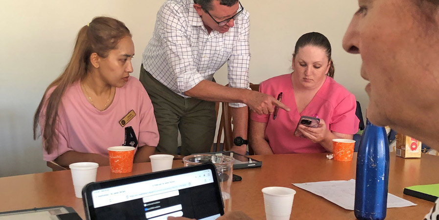 People using telehealth devices